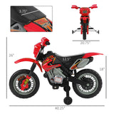 Kids 6V Electric Ride-On Motorcycle with Training Wheels, Battery Powered Toy Bike