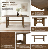 7-Piece Mid-Century Dining Table Set