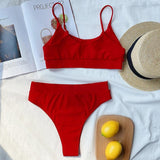 Elegant Black High Waist Swimwear Bikini Women's Swimsuits Push Up Shiny Splicing Bikinis High Cut Bathing Suits Women Bikini Set Push Up High Waist Swimsuit Two Piece Bathing Suit For Girls