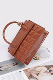 Embossed Enamel Top Handle Bag