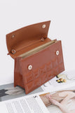 Embossed Enamel Top Handle Bag