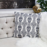 Gothic Damask Skull Throw Pillow