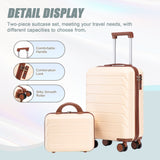 Beige 2-Piece Spinner Luggage Set with Hard Shell - Beige