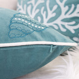 Blue and Spa Seashells Set of 2