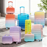 2 Pc PC Spinner Wheel Luggage Set with Lock - Gradient Blue Red