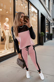 Women's Korean-Style Hoodie & Pants Two-Piece Set – Casual Patchwork