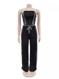 Sleeveless Tube Top and Wide Leg Pants Set