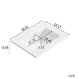 24 Inch Bathroom Vessel Sink, Glossy Ceramic Vanity Sink Top