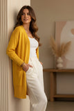 Longline Open-Front Cardigan | Oversized Knit with Patch Pockets