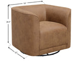 Brown Swivel Accent Chair with Swivel Base - Badlands Saddle