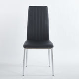 Minimalist Design Dining Chair Set of 4 with Metal Frame - Black or White