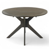 Stanford Outdoor Round Acacia Wood Dining Table with X Base