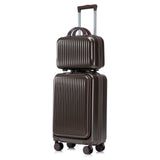 ABS Spinner Wheel Luggage Set with Cosmetic Case - Brown
