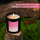 Scented Candles, Rose & Oud Aromatherapy Candles for Home Scented, Natural Soy Wax Candles, 8Oz Long Lasting Candle for Men & Women, Jar Candles for Birthday & Holiday