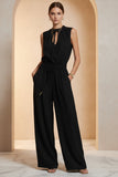 Women's Sleeveless High-Waist Wide-Leg Pleated Jumpsuit