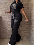 Blessed 98 Leopard Print Crop Top and Wide Leg Pants Set