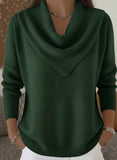 Women's New Solid Color Long Sleeve Knit Pullover Sweater Casual Tops For Autumn Winter