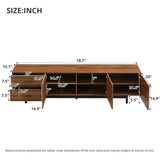 78-Inch TV Stand for 75–85 Inch TVs, Walnut MDF Media Console with Soft-Close Drawers