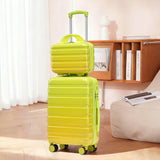 2-Piece Polycarbonate Spinner Wheel Luggage Set with Lock - Green & Yellow