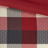 7 Piece Herringbone Comforter Set - Red California King