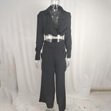 Women's Plus Size Wide Leg Elegant Pant Set