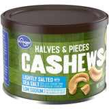Kroger Halves & Pieces Lightly Salted Cashews 8 oz