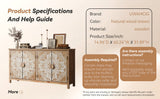 60" Wood Accent Cabinet with 4 Doors - Antique Brown and White
