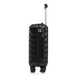 ABS Spinner Wheel Luggage Set with Combination Lock - Black