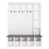Farmhouse Wooden Hall Tree with 6 Hooks