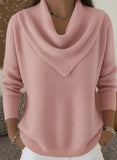Women's New Solid Color Long Sleeve Knit Pullover Sweater Casual Tops For Autumn Winter