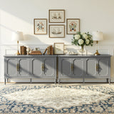 Mid Century Wood Buffet Sideboard, Grey Wash, 59-Inch Wide