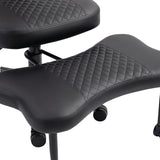 Meditation Chair with Lumbar Support and Height-Adjustable Seat, Black