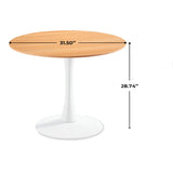 Mid-Century Tulip Table With Round Top and Pedestal Base