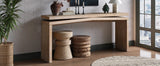 65-Inch Rustic Solid Wood Console Table, Antique Natural