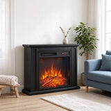 1400W Electric Fireplace TV Stand with Mantel, 26-Inch, Black