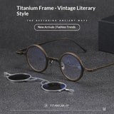 Pure Titanium Small Round Sunglasses – Retro Luxury Shades