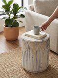 18.5-Inch Modern Marble-Look Stool