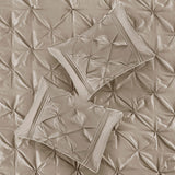7 Piece Tufted Comforter Set Taupe King