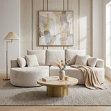 106 Inch 2-Piece Fabric Cloud Curved Sectional Corduroy Sofa