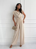 Cowl Neck Wide-Leg Jumpsuit