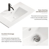 24 Inch Bathroom Vessel Sink, Glossy Ceramic Vanity Sink Top