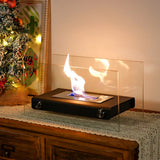 14" L Rectangular Tabletop Fire Bowl Pot (white)