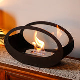 16x9.5"Black Metal Tabletop Fireplace（Currently available in Europe）