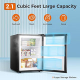 Free Standing Upright Freezer with Removable Shelf, Adjustable Thermostat, Compact Reversible Single Door Vertical Freezers