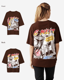 G West Womens Cosmic Sky Ride Double Hit Premium Oversized Tee