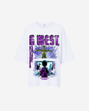 G West Womens Game of G Baby Blue Black Oversized Tee
