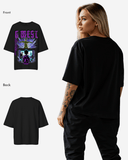 G West Womens Game of G Baby Blue Black Oversized Tee