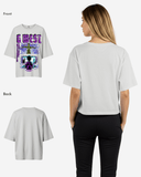 G West Womens Game of G Baby Blue Black Oversized Tee