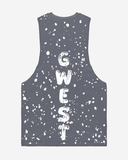 G  WEST LOGO MENS GREY TANKS