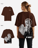 G West Womens Oversized Angel Girl Tee